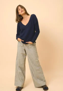 CASSIE pull col v navy