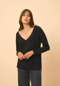 CASSIE pull col v noir