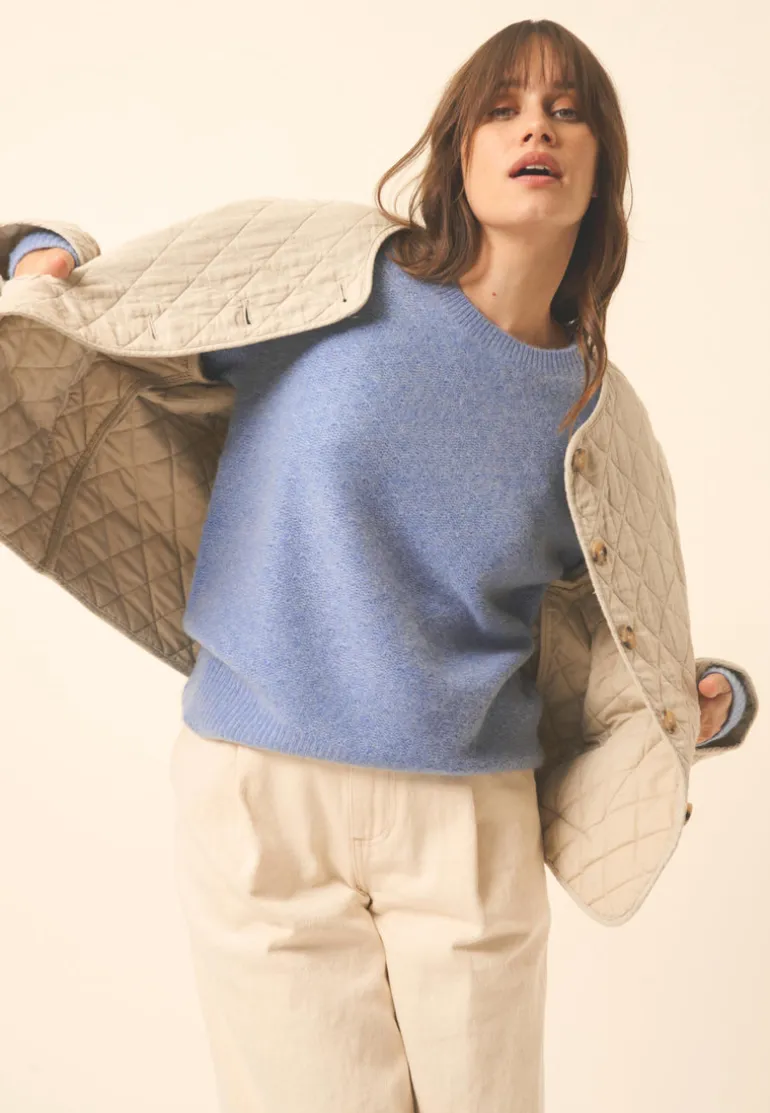 CETAN pull col rond sky chiné