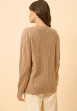 CHARLINE pull col rond camel chiné