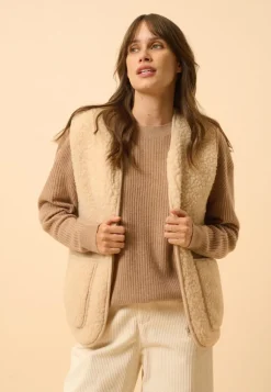 CHARLINE pull col rond camel chiné
