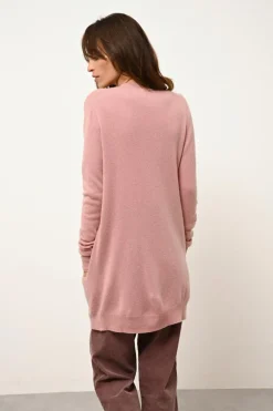 CHELSEA cardigan col v bois de rose