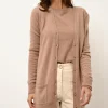 CHELSEA cardigan col v camel chiné