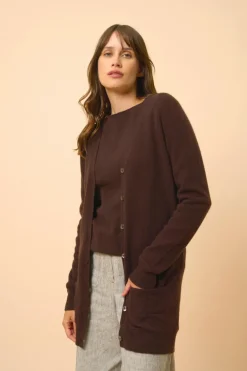 CHELSEA cardigan col v choco