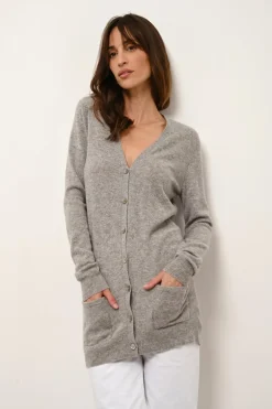 CHELSEA cardigan col v nuage chiné