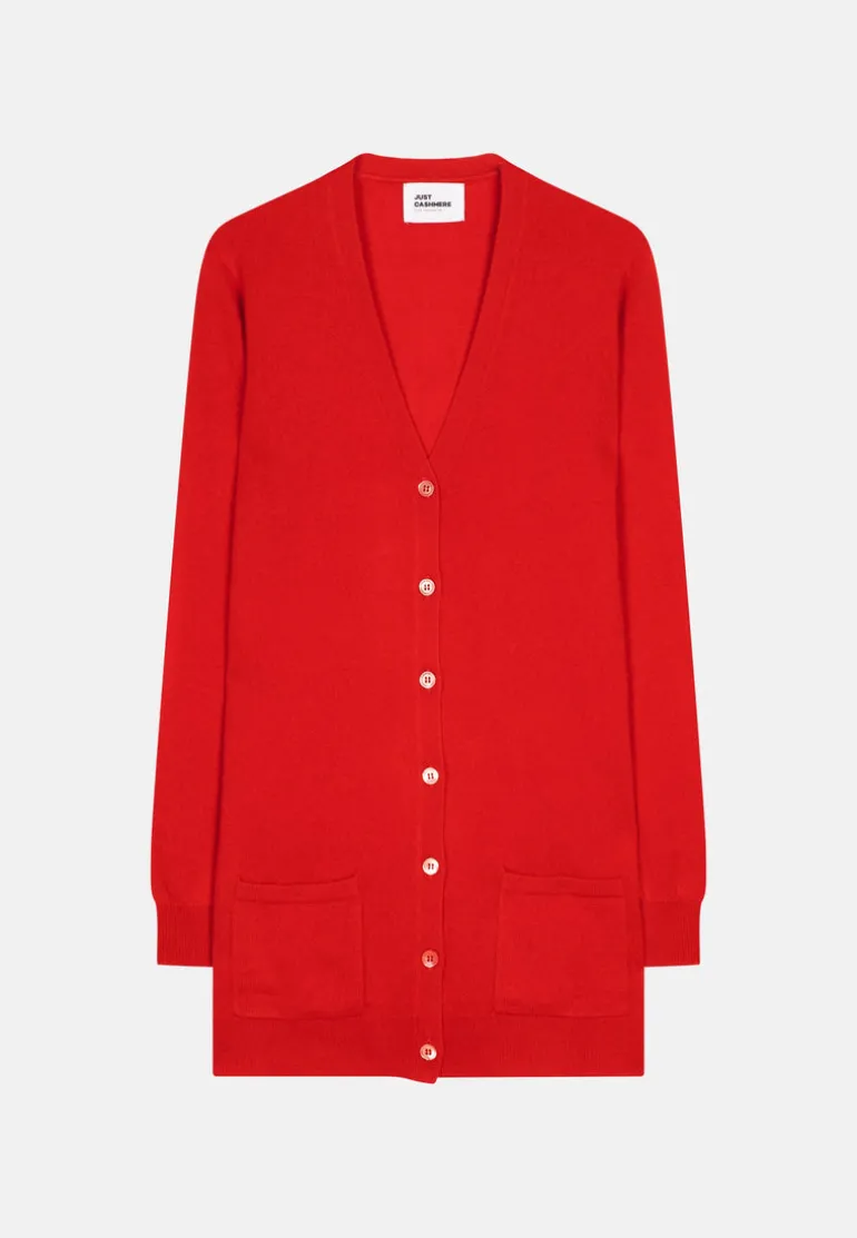 CHELSEA cardigan col v rouge