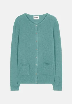 CHELSEA cardigan col v vert chiné