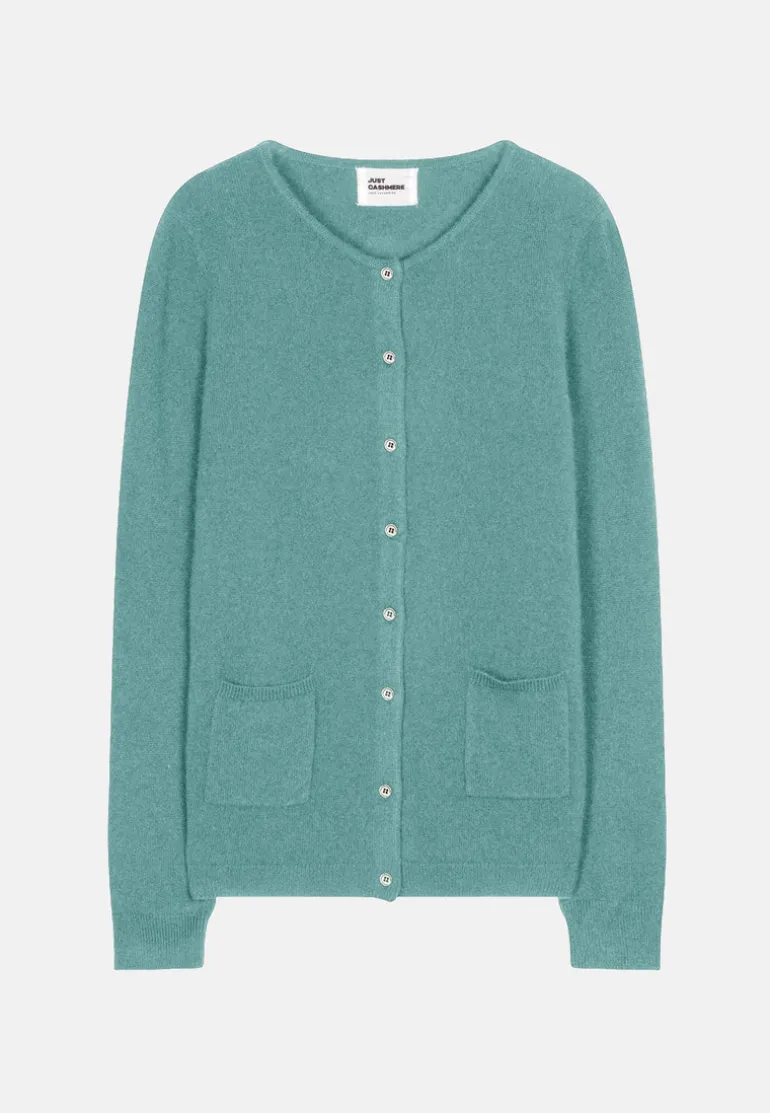 CHELSEA cardigan col v vert chiné
