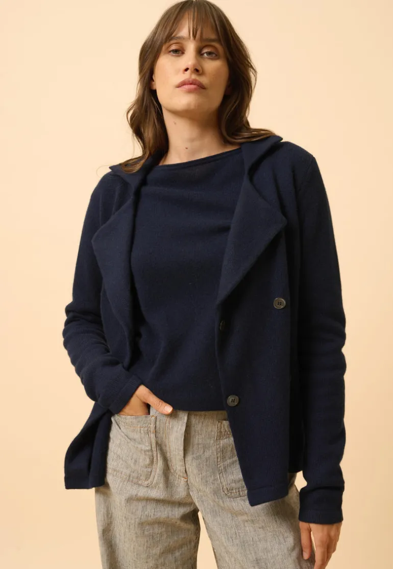 CHLOE veste col tailleur navy