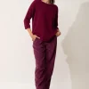 CLATT pull col rond bordeaux