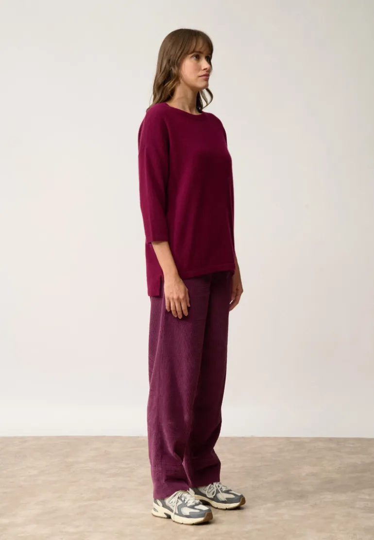 CLATT pull col rond bordeaux