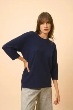 CLATT pull col rond navy