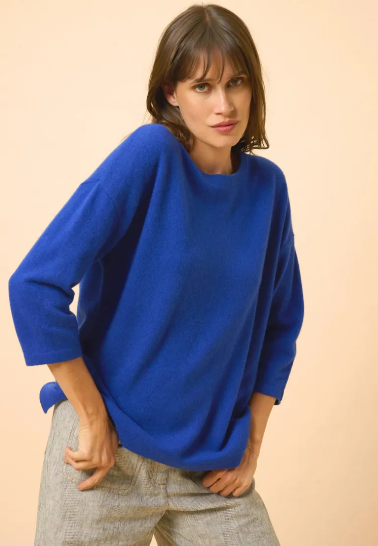 CLATT pull col rond outremer