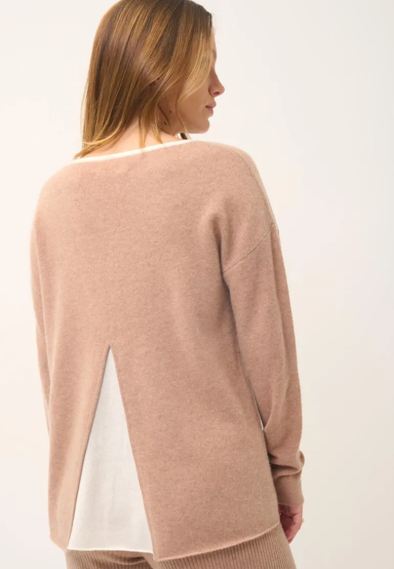 CLOLA pull col rond camel chiné