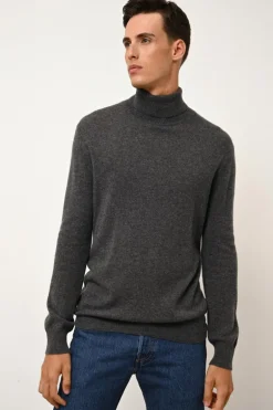CONNOR pull col roulé anthracite chiné