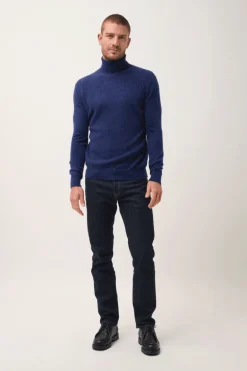 CONNOR pull col roulé bleu nuit