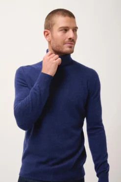 CONNOR pull col roulé bleu nuit
