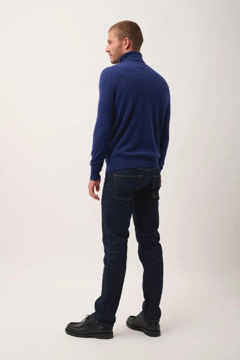 CONNOR pull col roulé bleu nuit