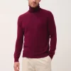 CONNOR pull col roulé bordeaux
