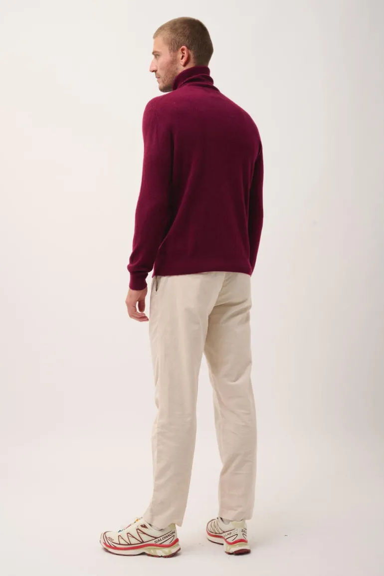 CONNOR pull col roulé bordeaux