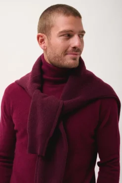 CONNOR pull col roulé bordeaux