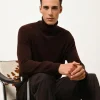 CONNOR pull col roulé choco
