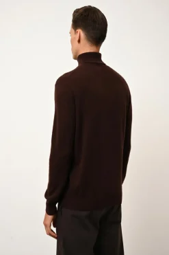 CONNOR pull col roulé choco