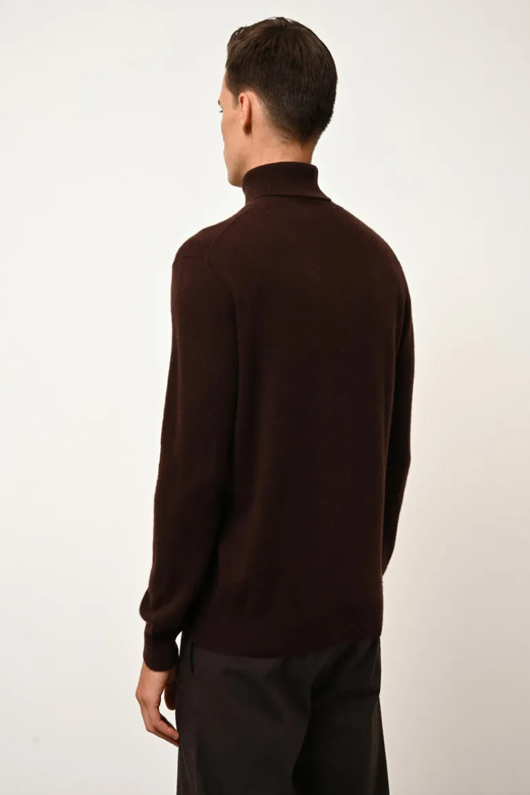 CONNOR pull col roulé choco