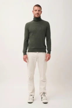 CONNOR pull col roulé kaki