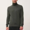 CONNOR pull col roulé kaki chiné