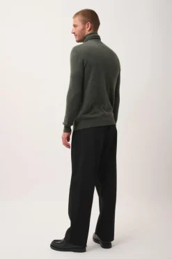 CONNOR pull col roulé kaki chiné