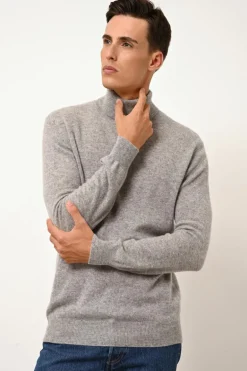 CONNOR pull col roulé nuage chiné