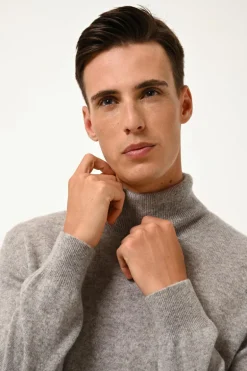 CONNOR pull col roulé nuage chiné