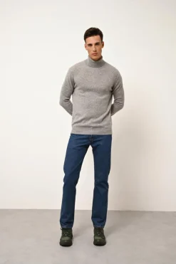 CONNOR pull col roulé nuage chiné