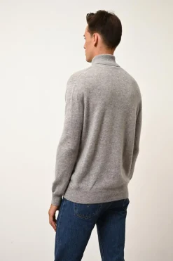 CONNOR pull col roulé nuage chiné