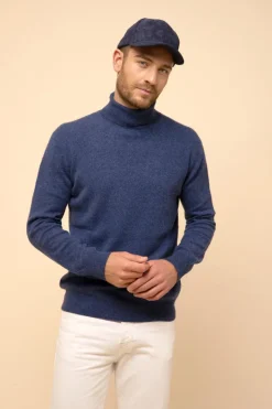CONNOR pull col roulé ocean chiné