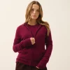 DEBBIE gilet col zippé capuche bordeaux