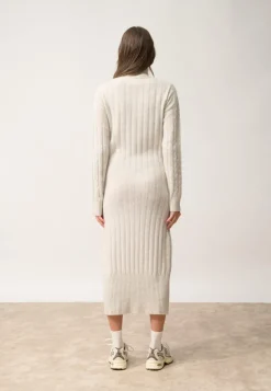 DOLKAR robe col roulé gris clair chiné