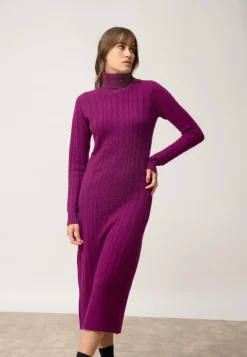 DOLKAR robe col roulé prune