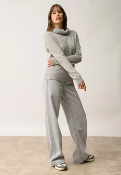 DONATELLA pull col roulé nuage chiné