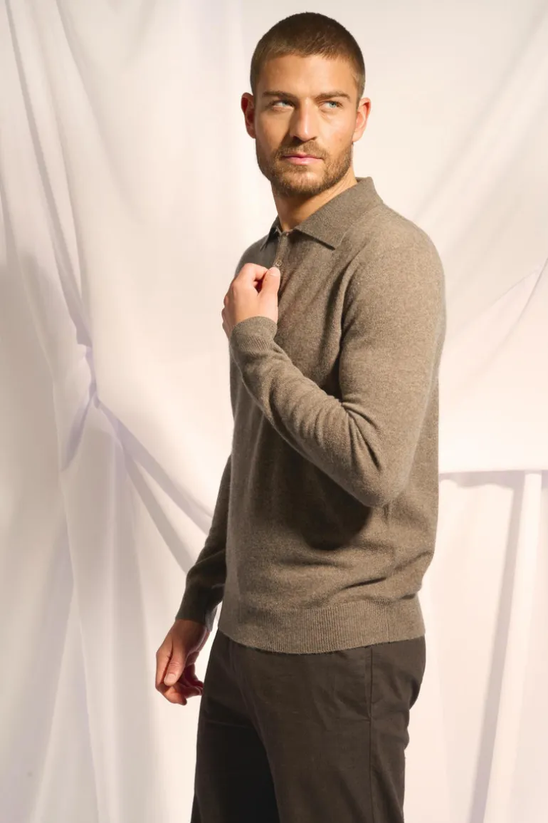DOUGLAS polo taupe chiné