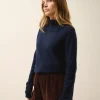 DUNDEE pull col roulé navy