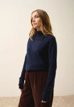 DUNDEE pull col roulé navy