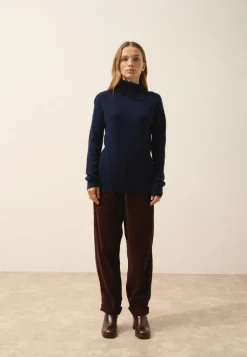 DUNDEE pull col roulé navy