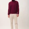 ELLIOT gilet col zippé capuche bordeaux
