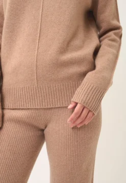EMMA pull col rond camel chiné