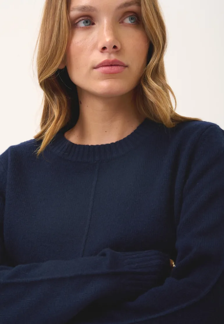 EMMA pull col rond navy