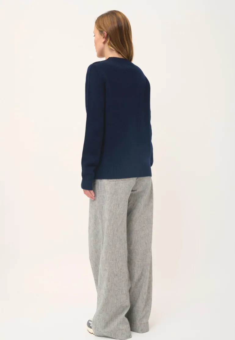 EMMA pull col rond navy