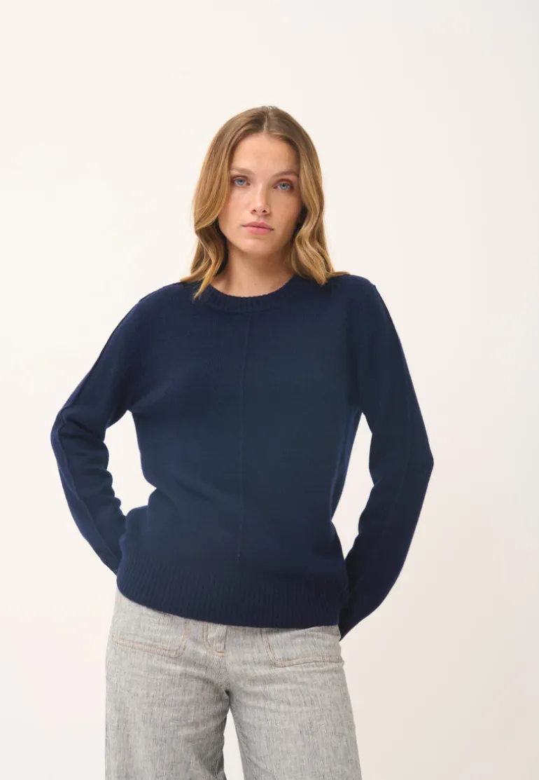 EMMA pull col rond navy