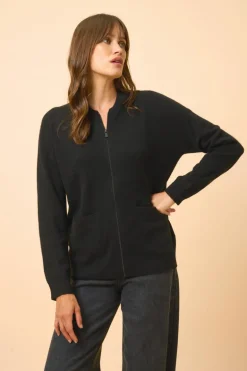 ERVIE gilet col mao noir